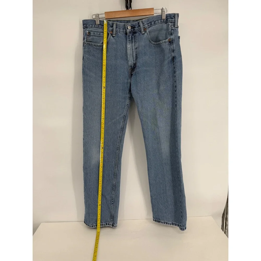 Levis 505 Mens Straight Leg Jeans Medium Wash Blue Denim Pants Sz W34 L32